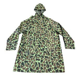 Sportsmans Choice XL Duck Camo Rain Jacket Camouflage Poncho Full Zip Reversible